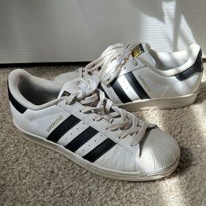 Adidas Superstar White and Black Sneakers